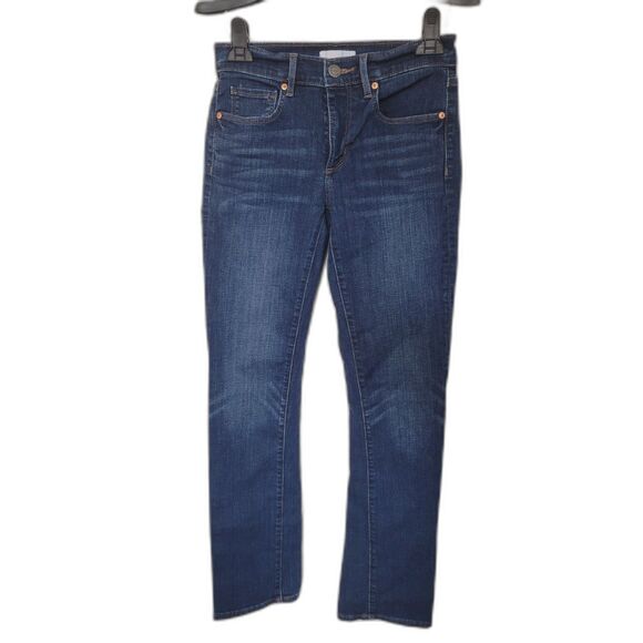 Loft Modern Straight Dark Denim Jeans - Picture 1 of 5